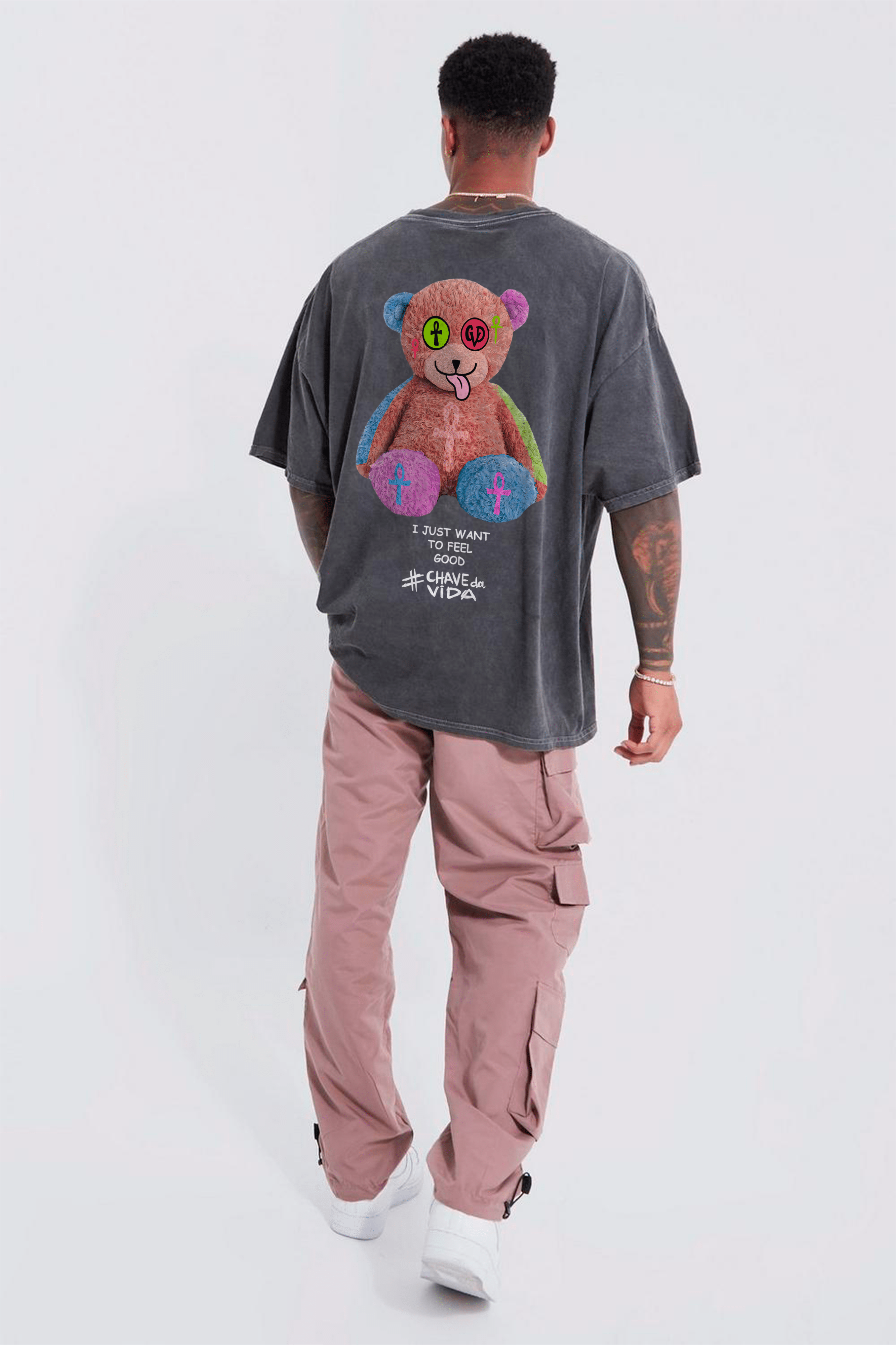 Camiseta Oversized Stoned - Bear Bicolor