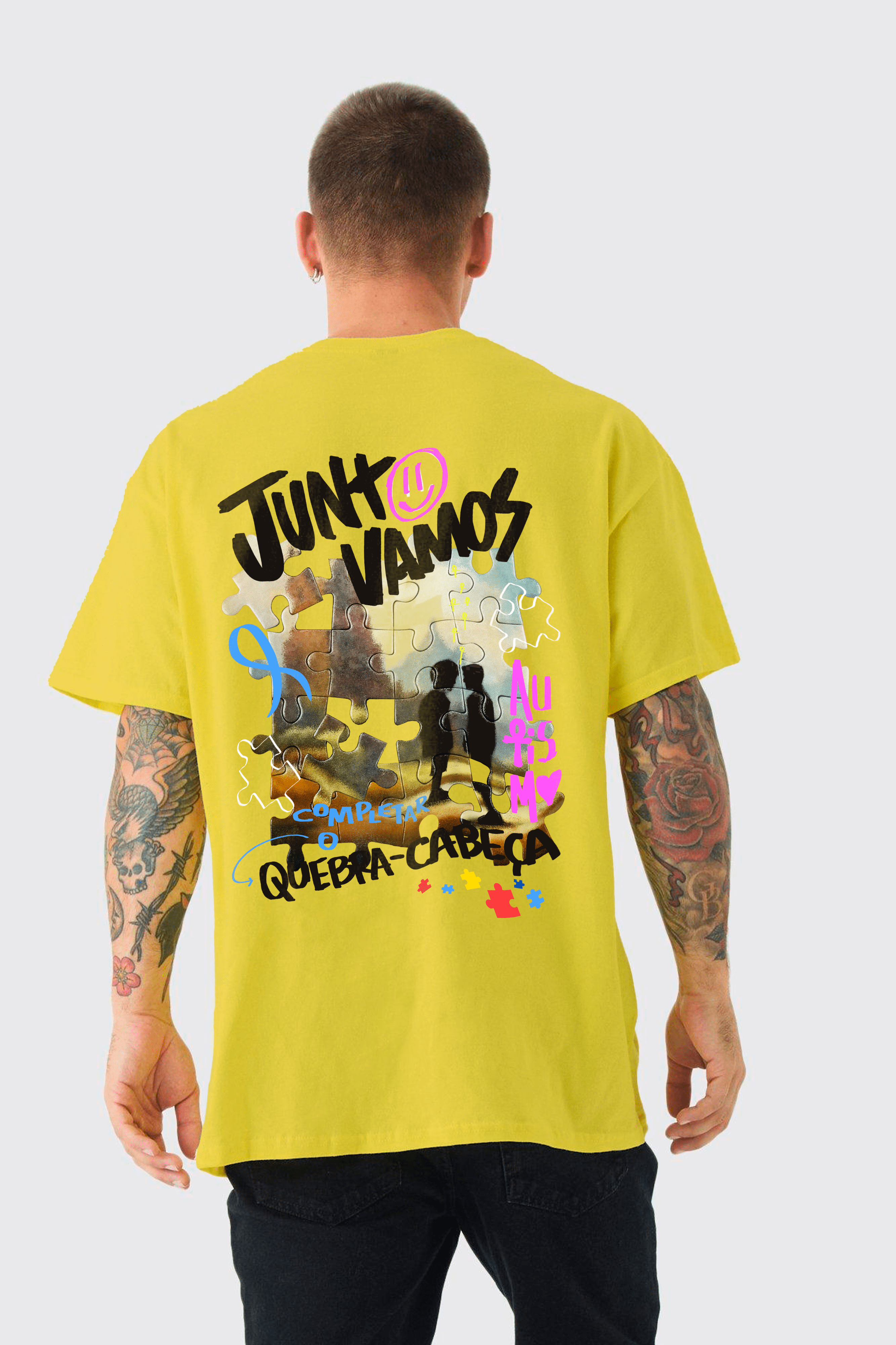 Camiseta Streetwear - Quebra-Cabeça Autismo