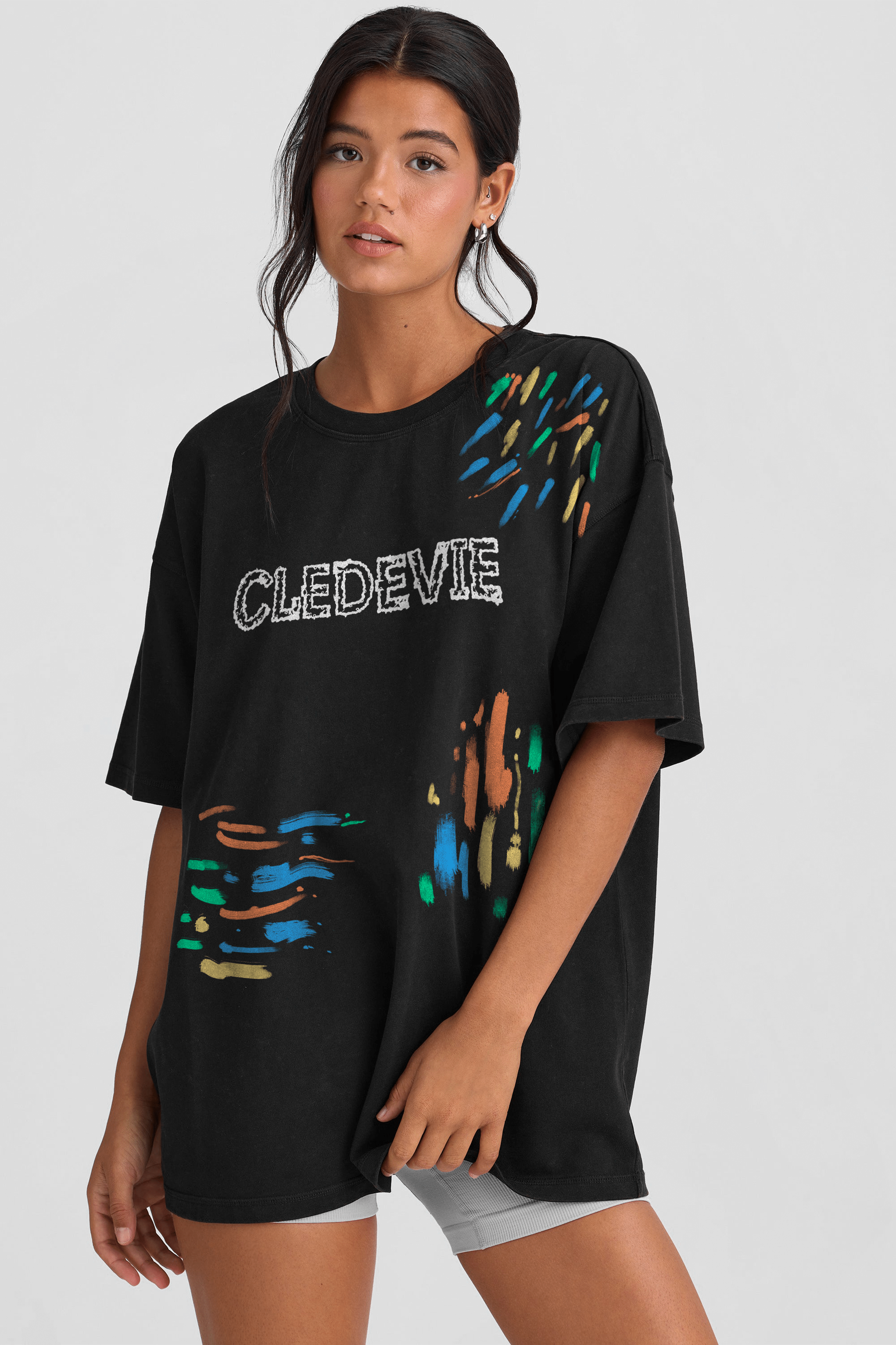 Camiseta Oversized Feminina Cledevie - Abstract Ruptura