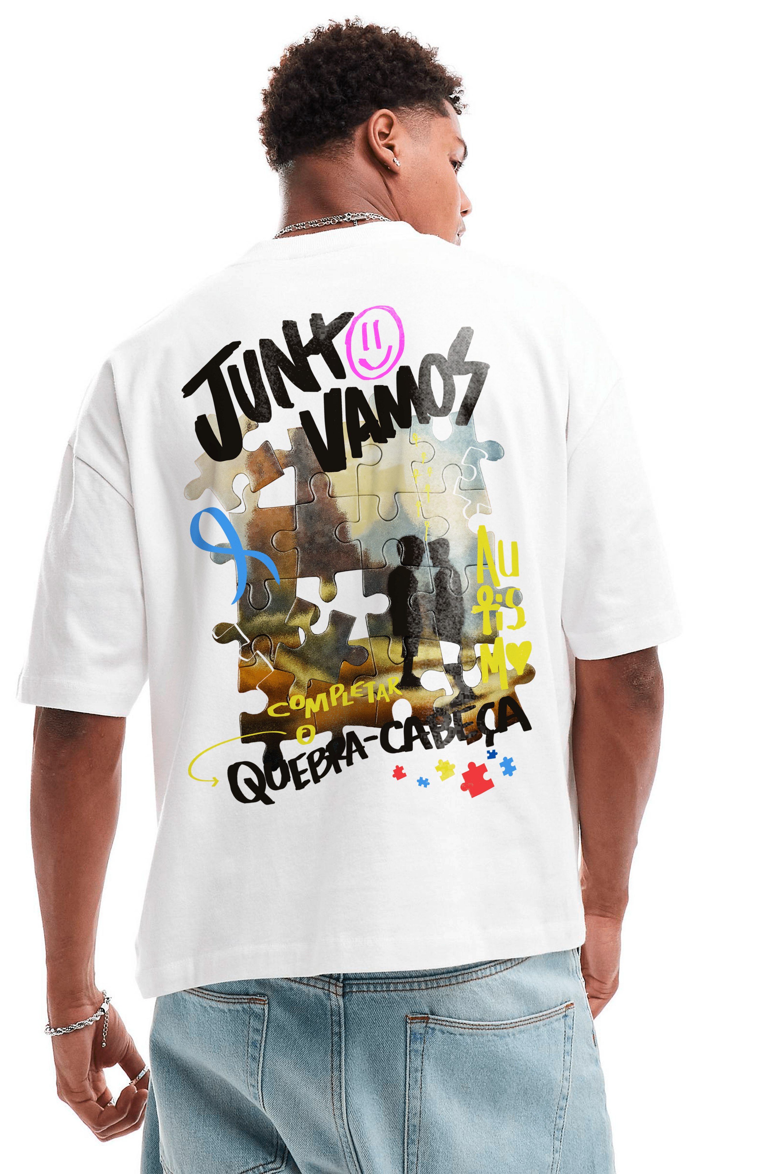 Camiseta Streetwear - Quebra-Cabeça Autismo