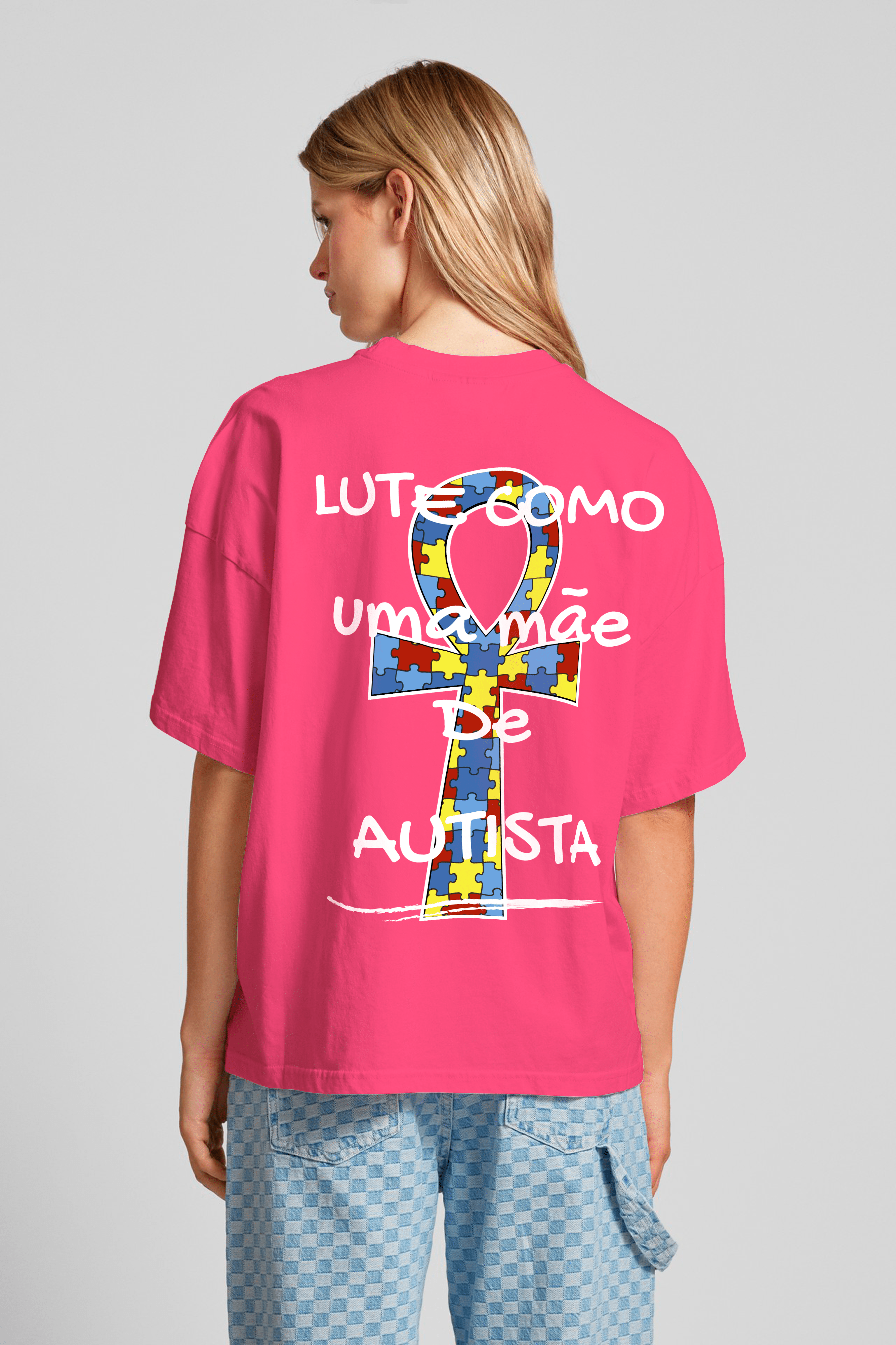 Camiseta Oversized Stoned - Lute Como Uma Mãe de Autista