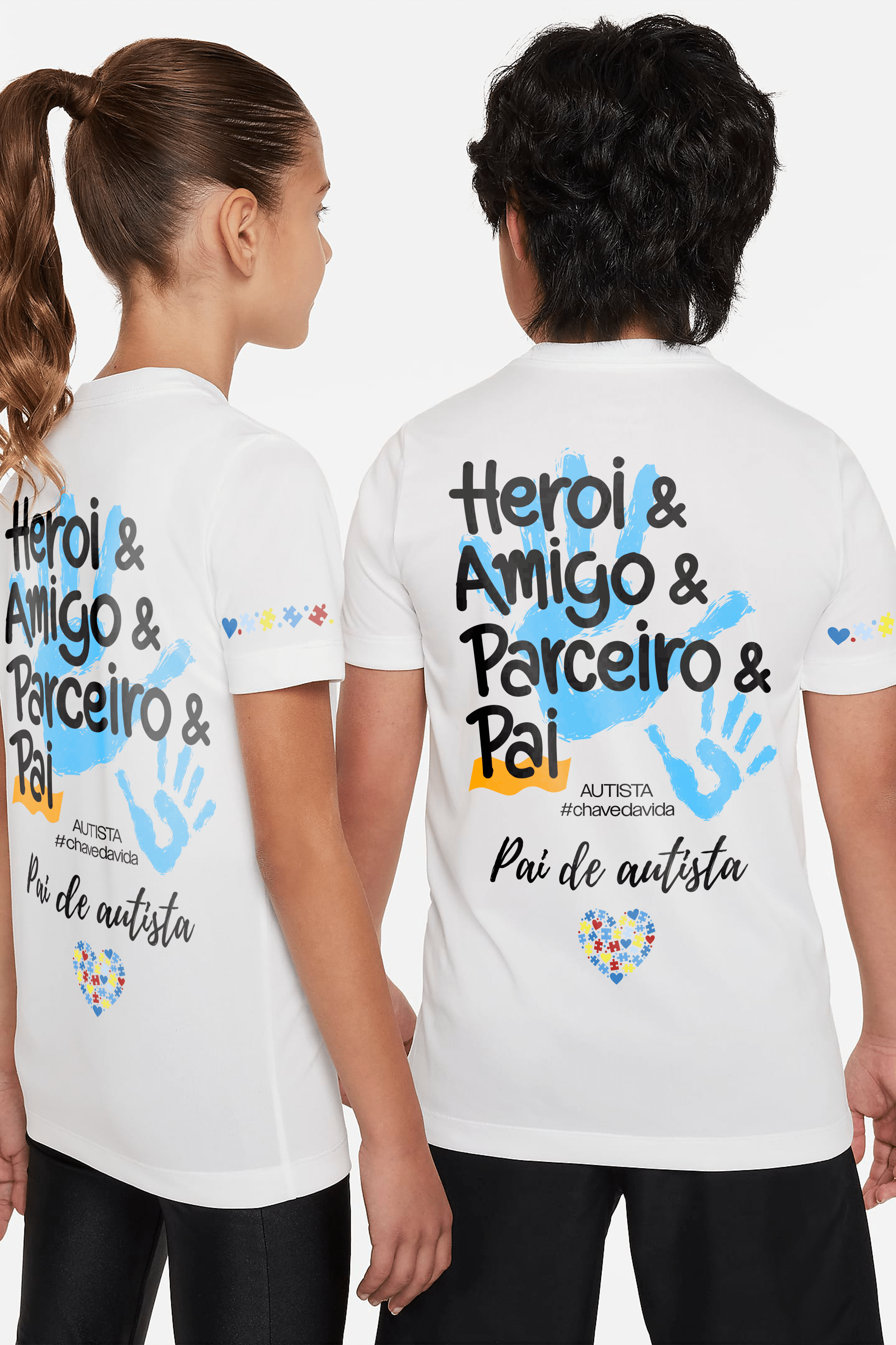 Camiseta Kids - Pai Herói Autismo