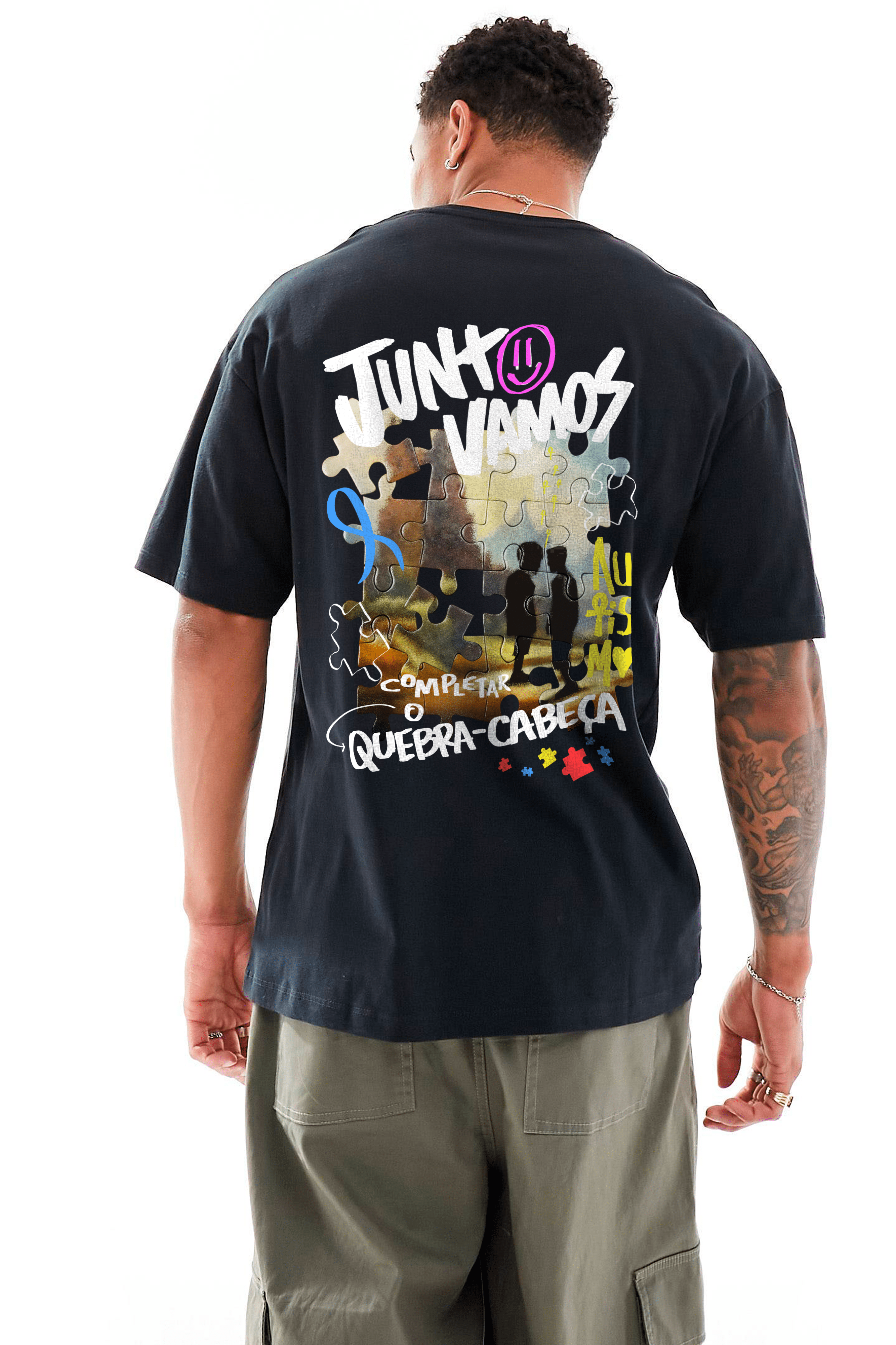Camiseta Streetwear - Quebra-Cabeça Autismo