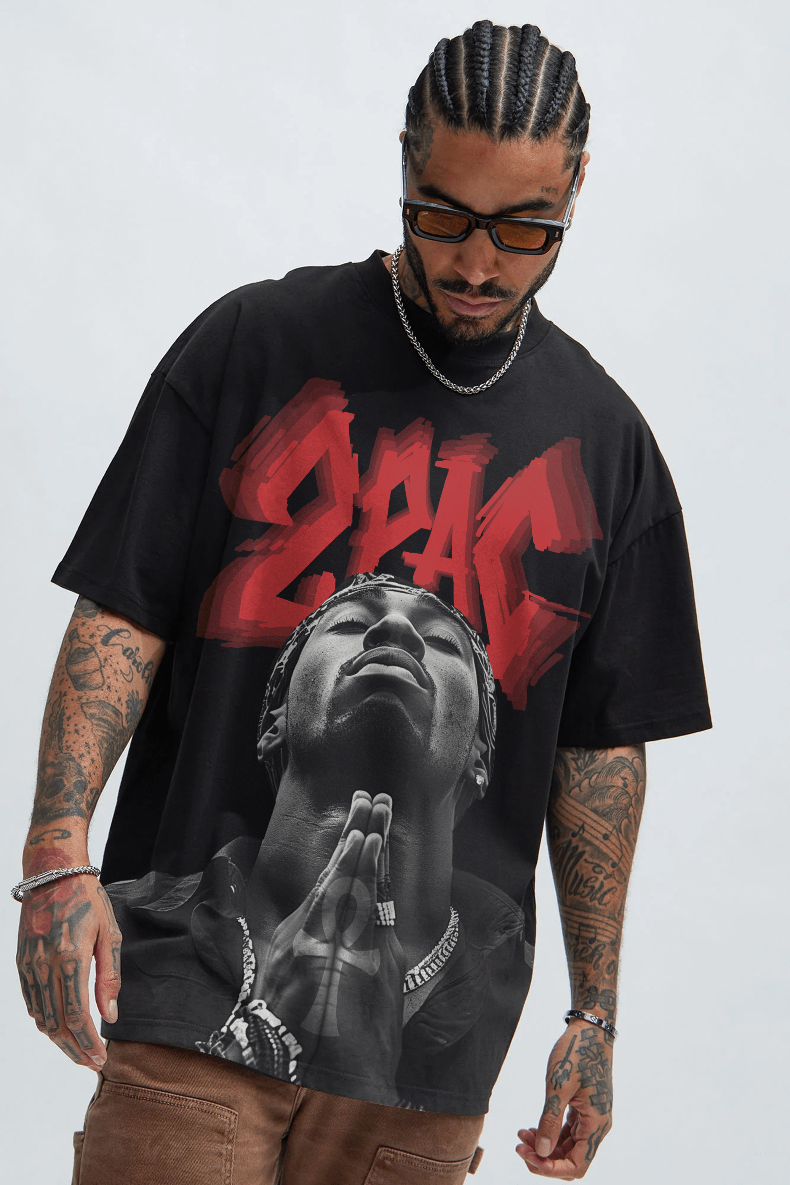 Camiseta Oversized - 2Pac Ankh
