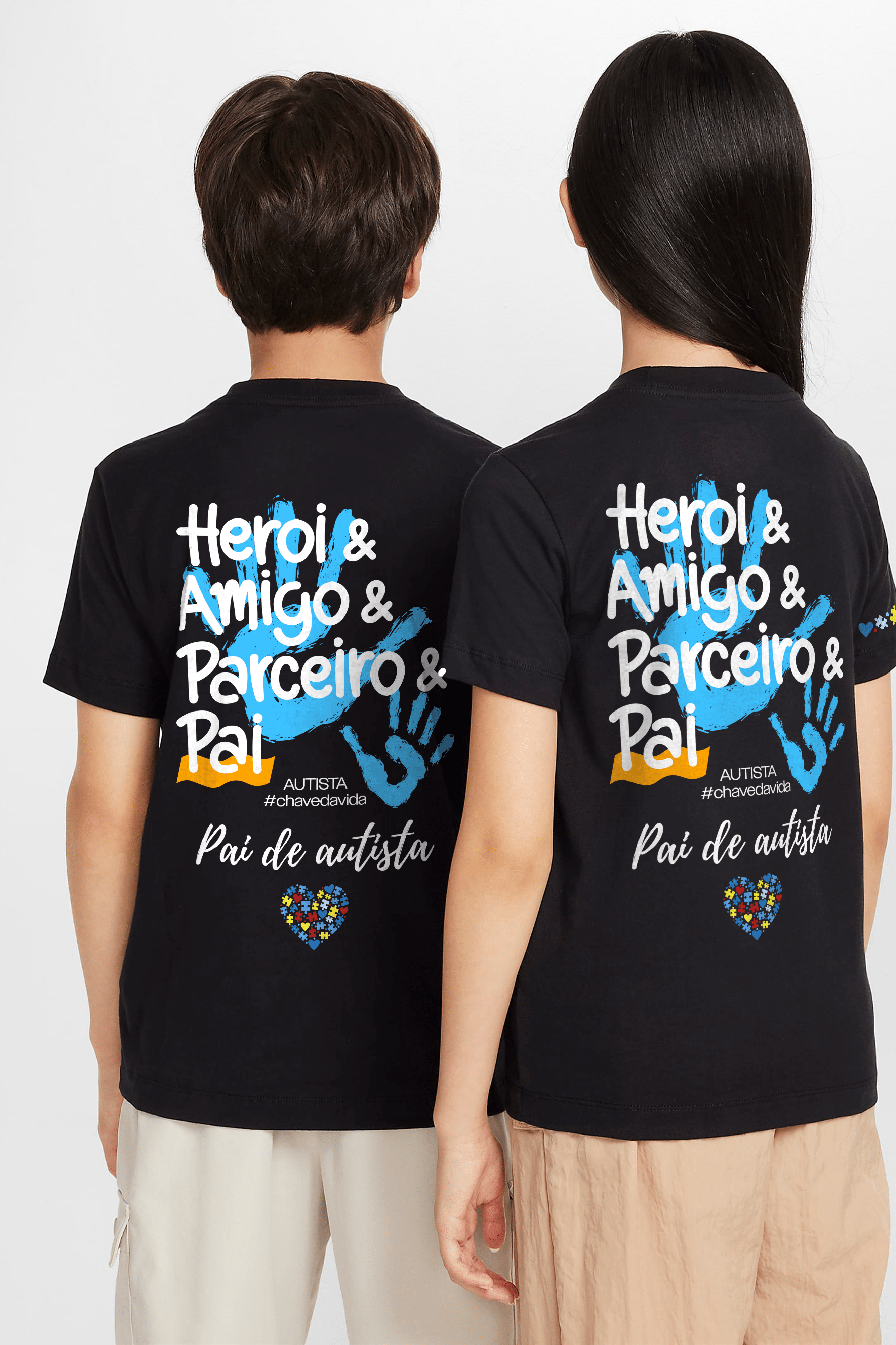 Camiseta Kids - Pai Herói Autismo