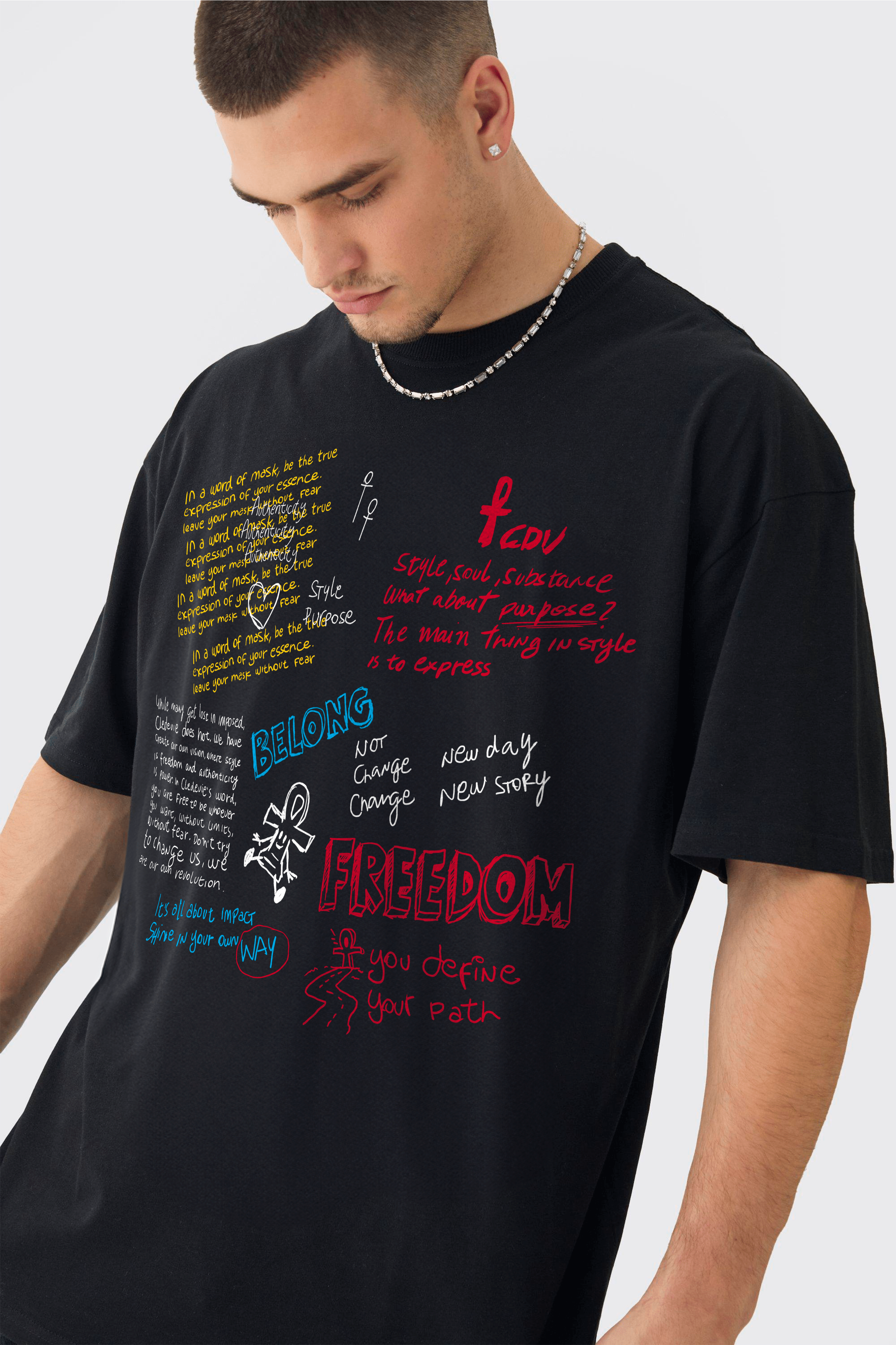 Camiseta Oversized Moletinho - Freedom