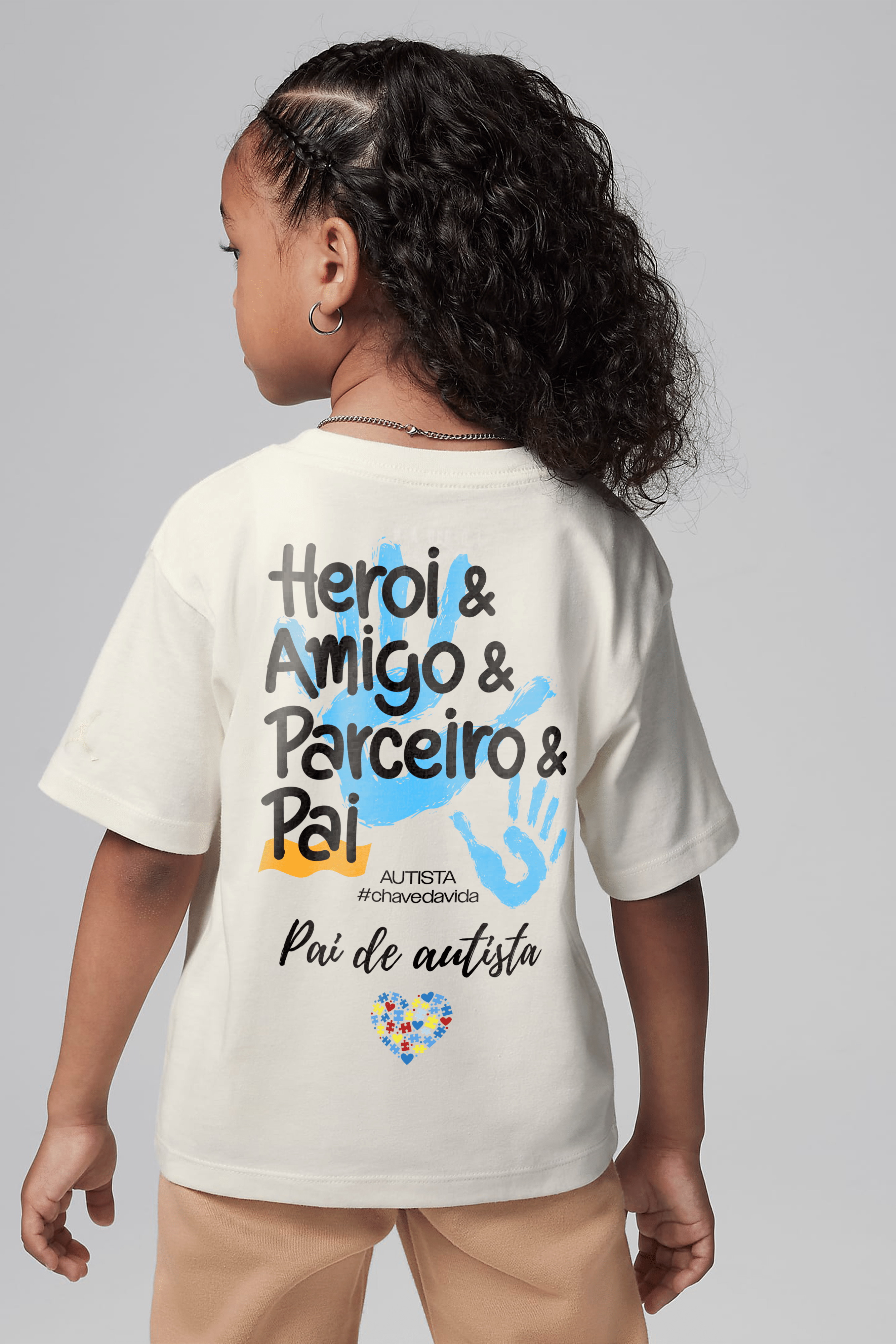 Camiseta Kids - Pai Herói Autismo