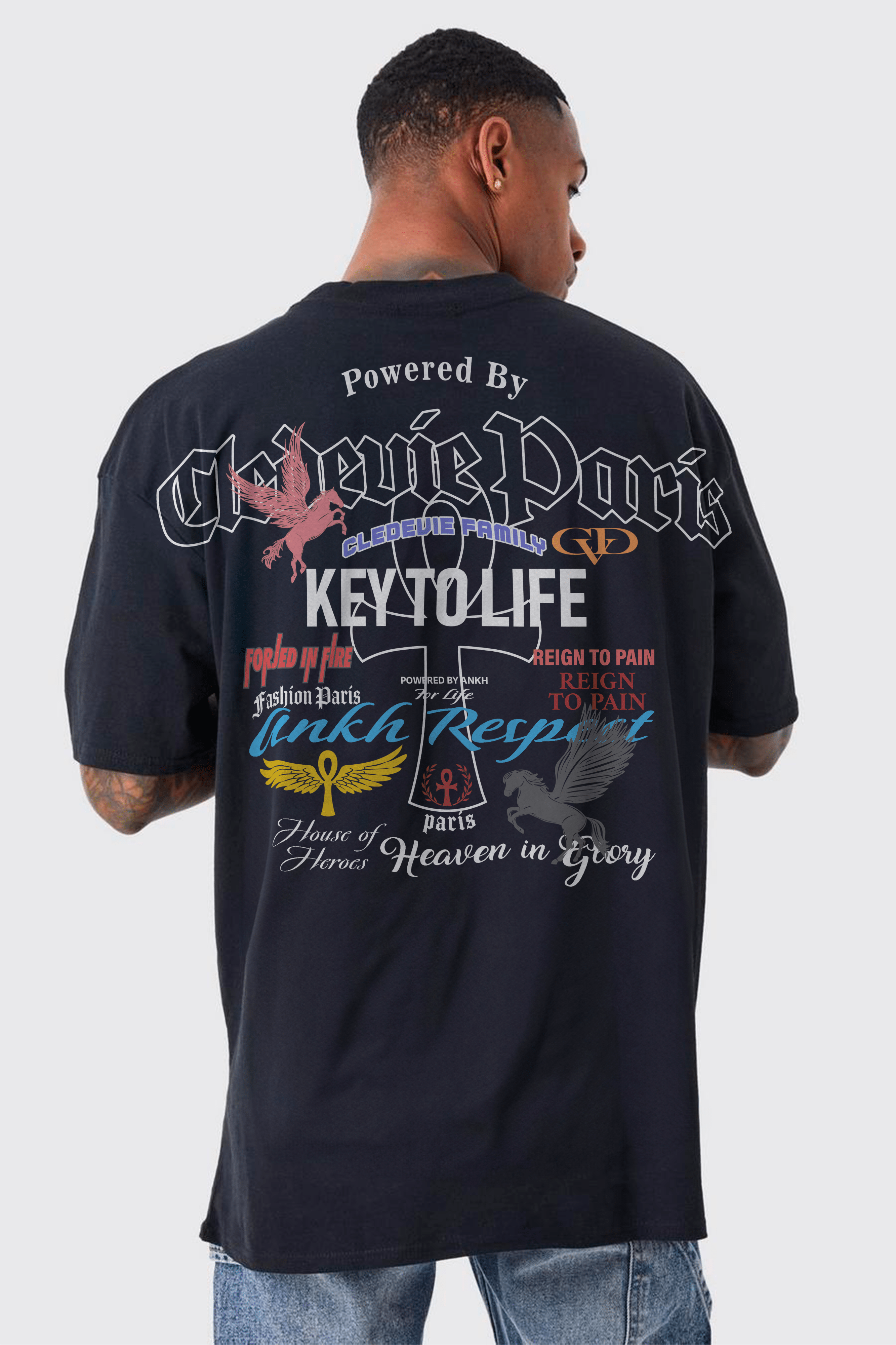 Camiseta Oversized - Celeste