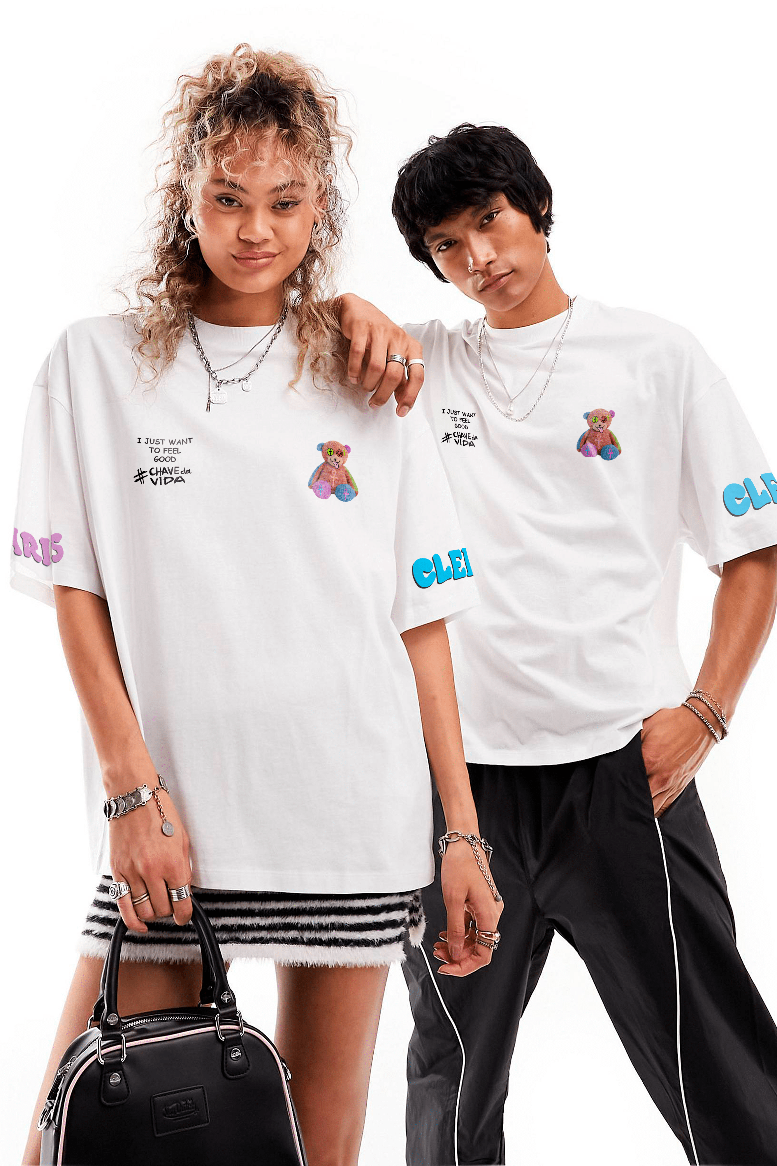 Camiseta Oversized - Bear Bicolor