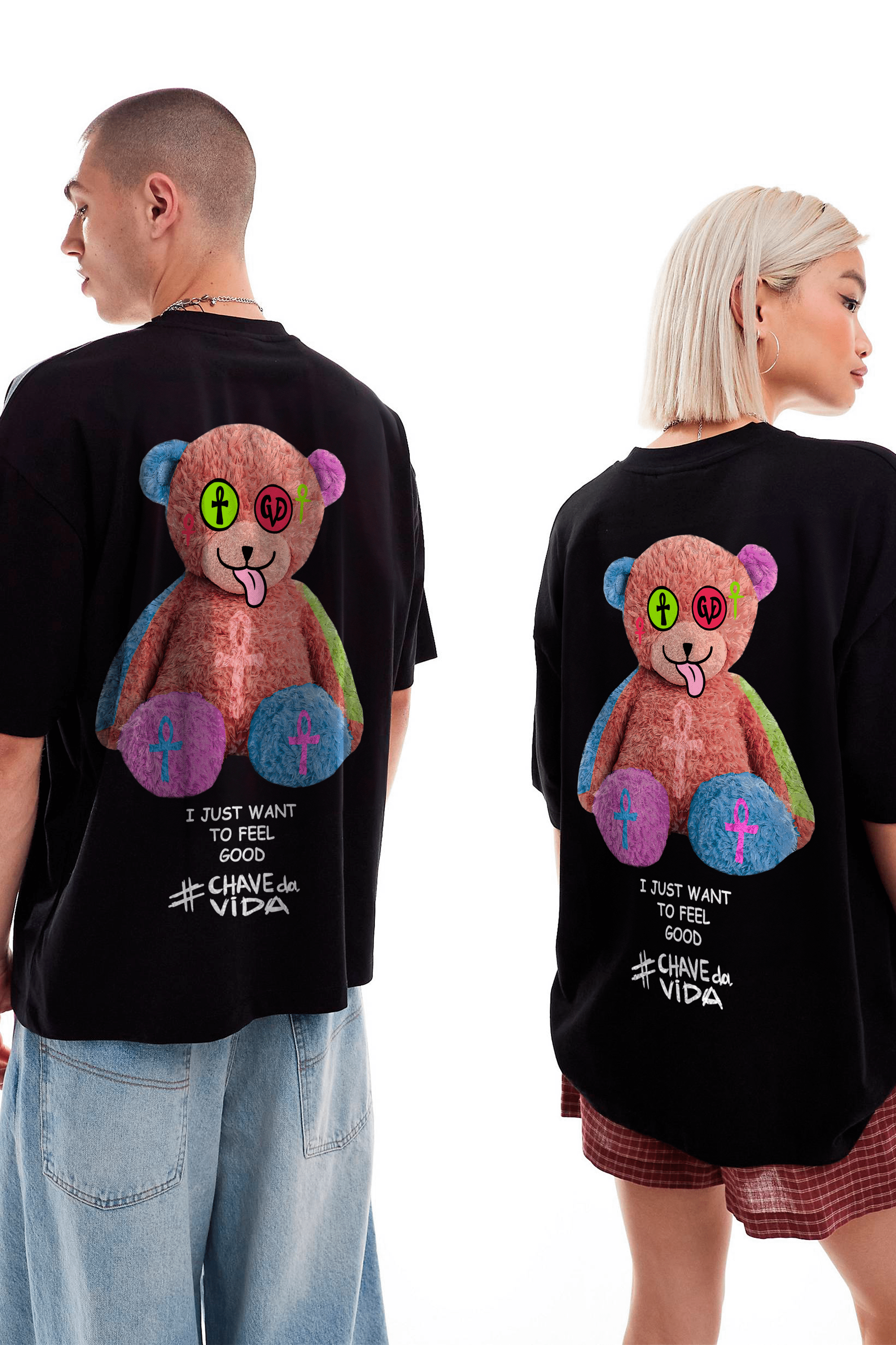 Camiseta Oversized - Bear Bicolor