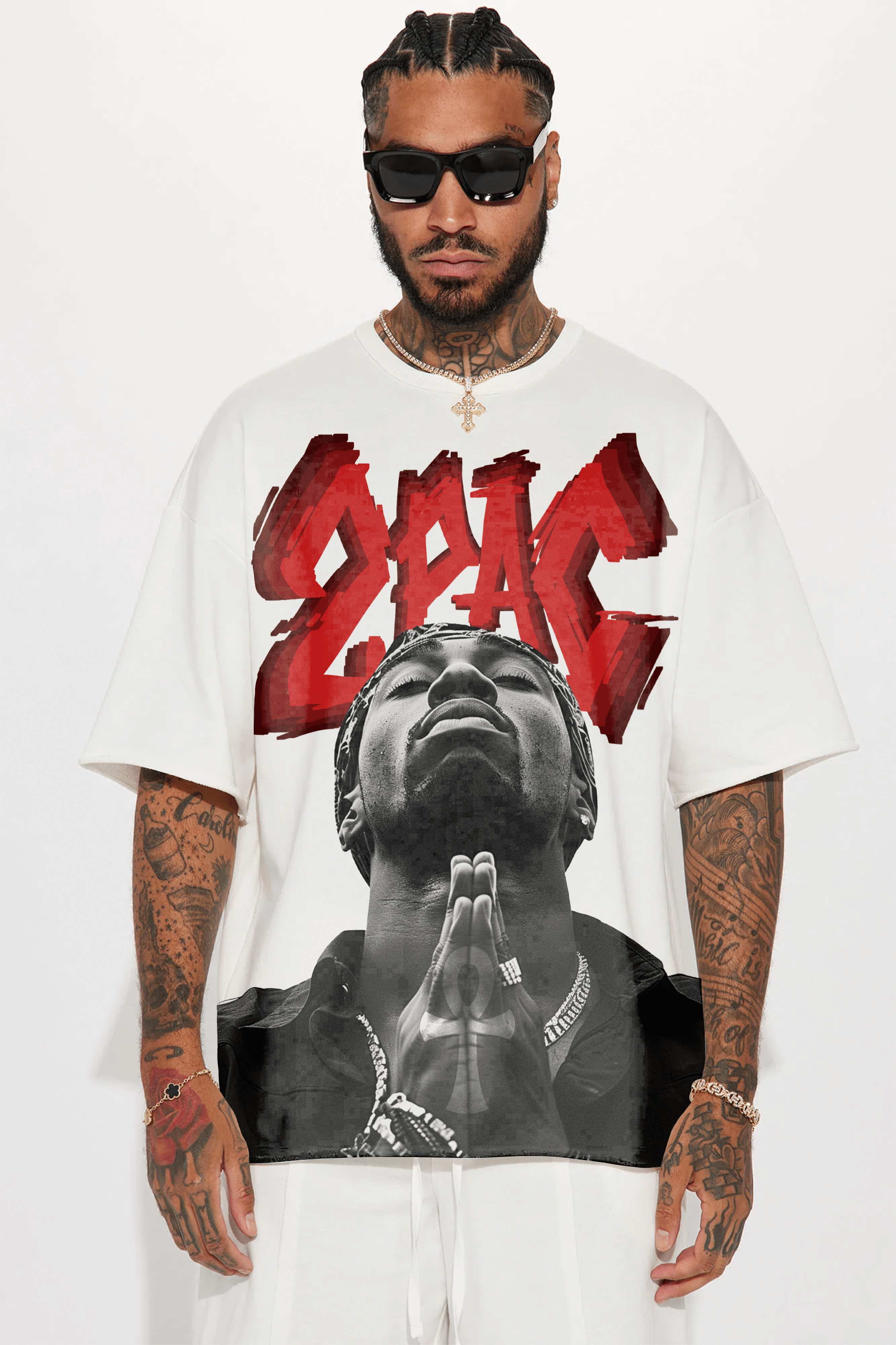 Camiseta Oversized - 2Pac Ankh