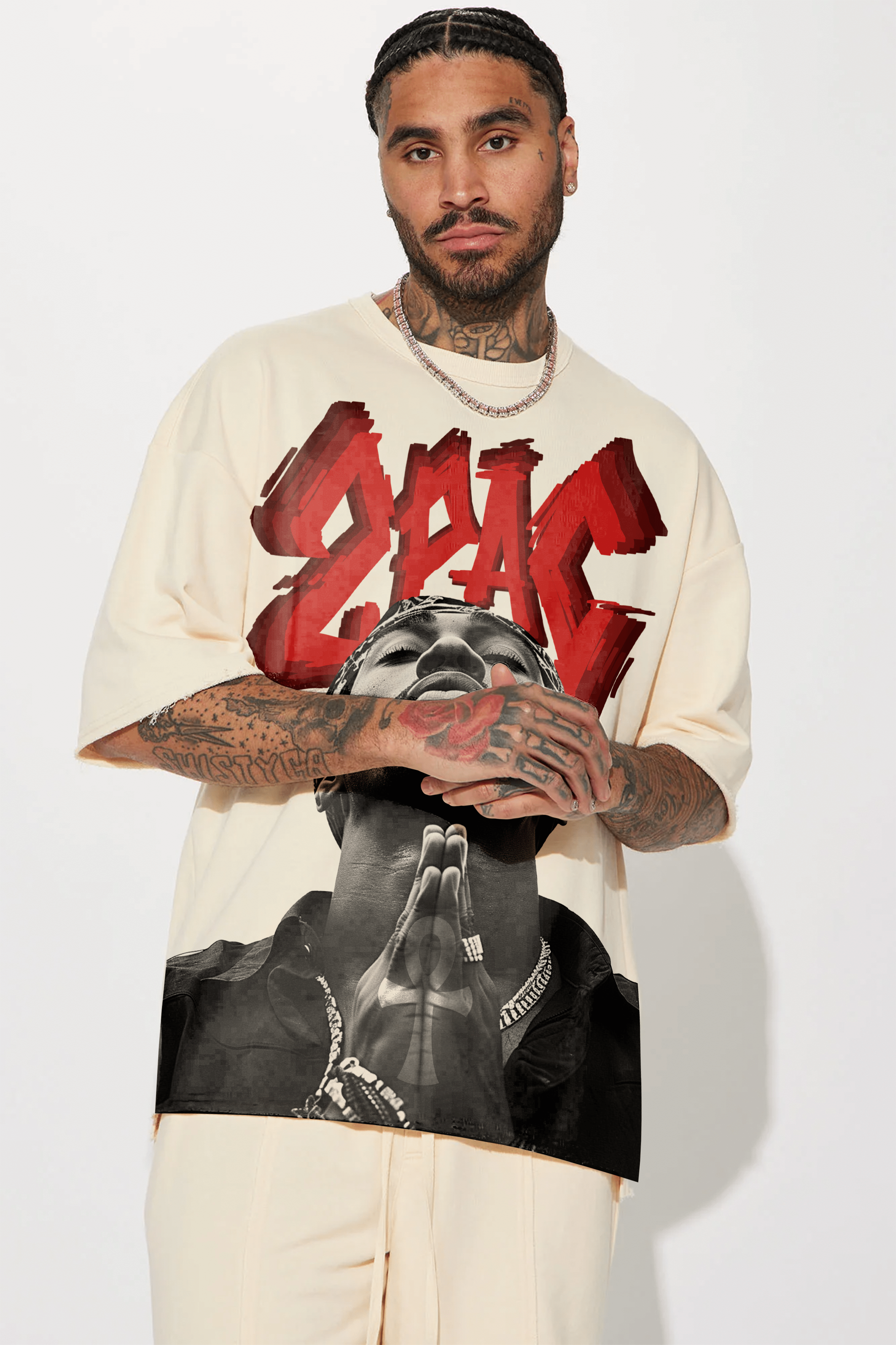Camiseta Oversized - 2Pac Ankh