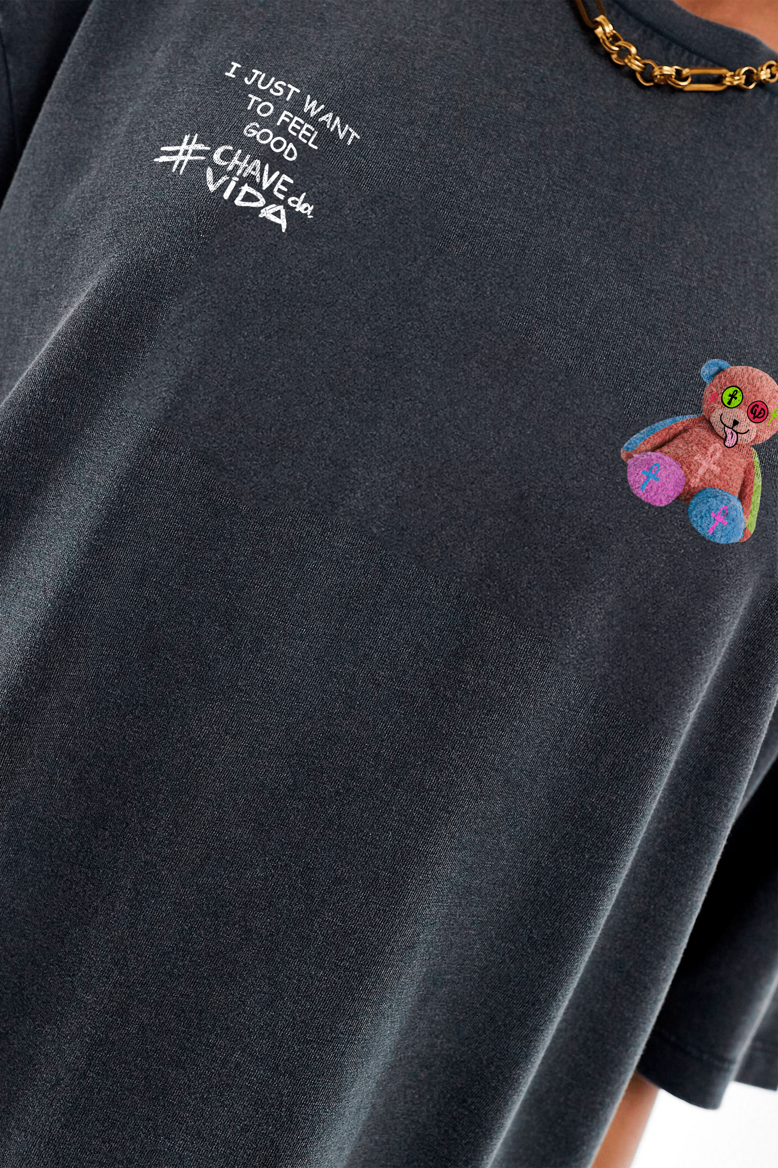 Camiseta Oversized - Bear Bicolor