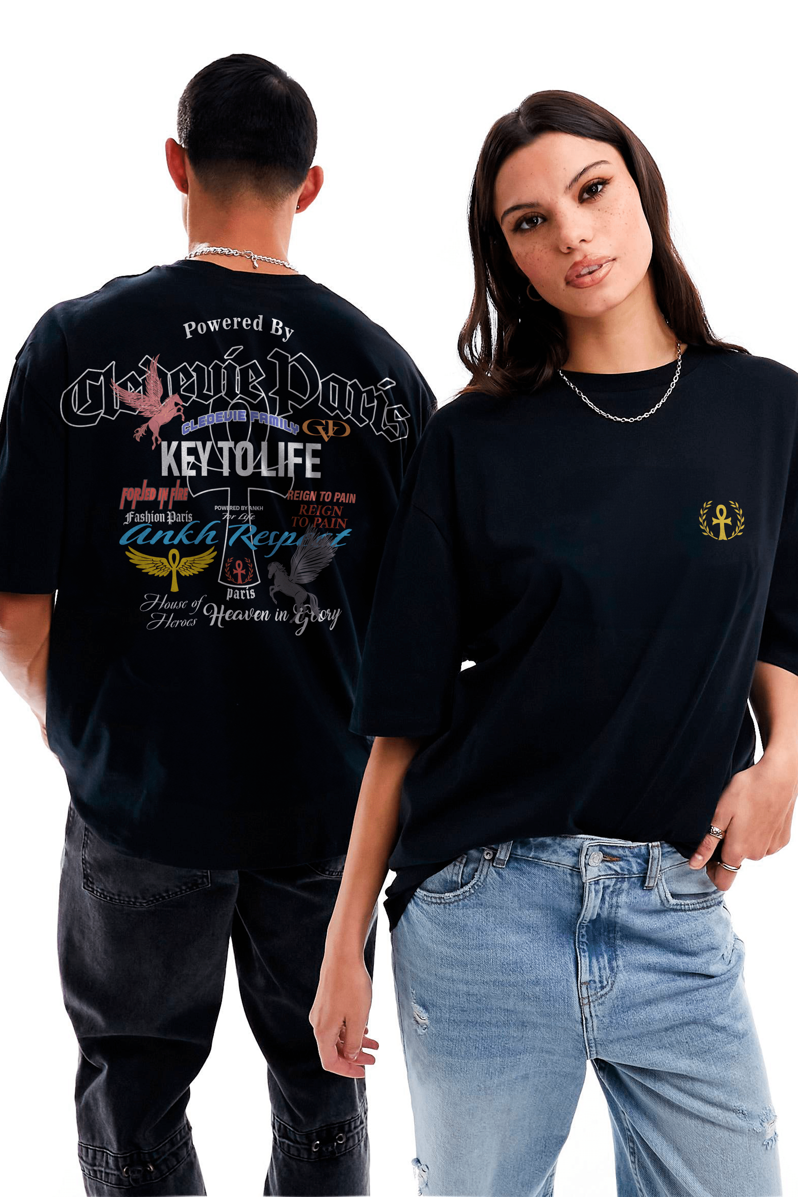 Camiseta Oversized - Celeste
